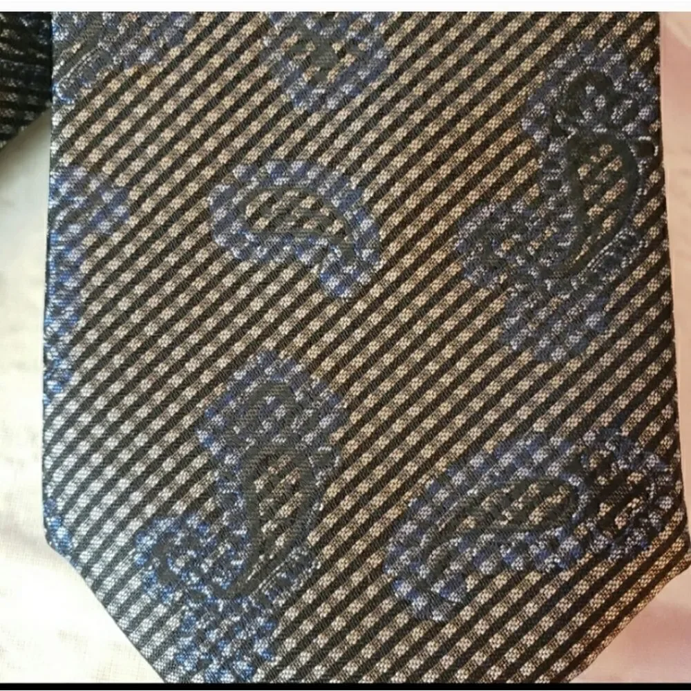 ANDREW FEZZA Checkered & Paisley Silk Neck Tie